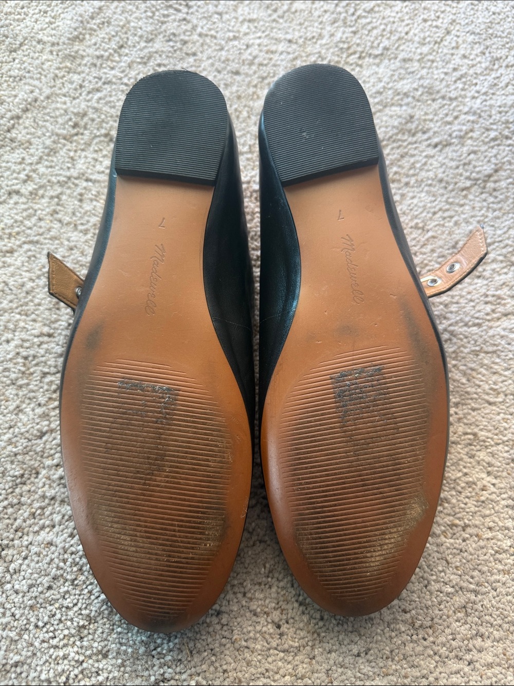 Madewell Black Grommet Mary Jane Flats - Size 7 - Picture 8 of 8